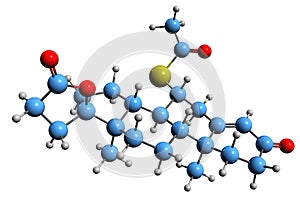 3D image of Spironolactone skeletal formula photo