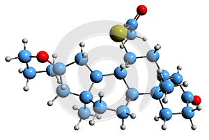 3D image of Spiroxasone skeletal formula photo