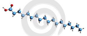 3D image of Stearic acid skeletal formula