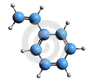 3D image of Styrene skeletal formula photo