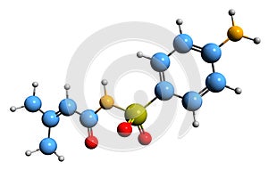3D image of Sulfadicramide skeletal formula photo