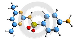 3D image of Sulfadimidine skeletal formula photo