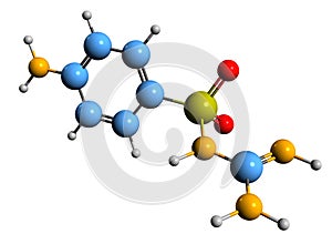 3D image of Sulfaguanidine skeletal formula photo