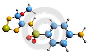 3D image of Sulfametrole skeletal formula photo