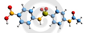 3D image of Sulfanitran skeletal formula photo