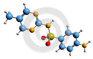 3D image of Sulfaperin skeletal formula photo