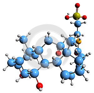 3D image of Taurocholic acid skeletal formula photo