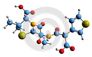 3D image of Temocillin skeletal formula