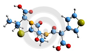 3D image of Temocillin skeletal formula photo