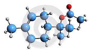 3D image of Terpinyl acetate skeletal formula photo