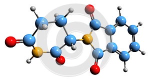 3D image of Thalidomide skeletal formula photo
