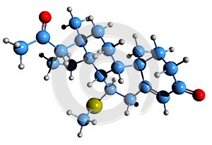 3D image of 7a-Thioprogesterone skeletal formula photo