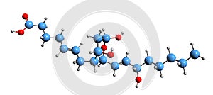 3D image of Thromboxane B2 skeletal formula photo