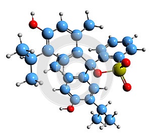 3D image of Thymol blue skeletal formula
