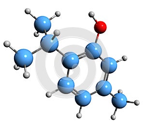 3D image of Thymol skeletal formula photo