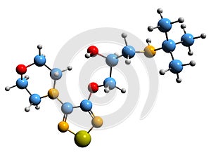 3D image of Timolol skeletal formula photo
