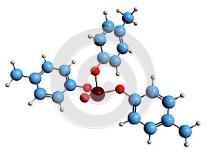 3D image of Tricresyl phosphate skeletal formula photo