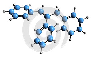 3D image of Triphenylethylene skeletal formula
