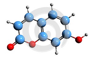 3D image of Umbelliferone skeletal formula