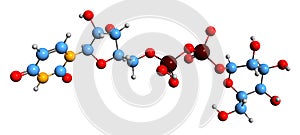 3D image of Uridine diphosphate galactose skeletal formula photo