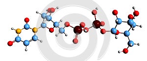 3D image of Uridine diphosphate glucose skeletal formula photo