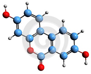 3D image of Urolithin A skeletal formula photo