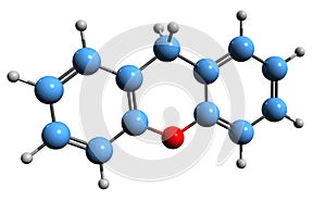 3D image of Xanthene skeletal formula photo