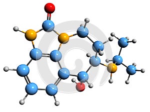 3D image of Zilpaterol skeletal formula photo