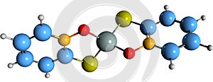 3D image of Zinc pyrithione skeletal formula photo