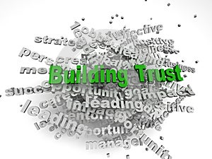 3d imagen Building Trust concept in word tag cloud on white back photo