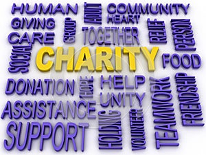 3d imagen Charity concept in word collage photo