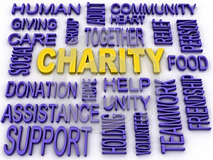 3d imagen Charity concept in word collage