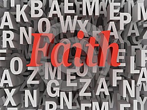 3d imagen Faith word cloud concept photo