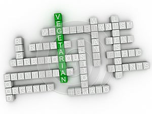 3d imagen Vegetarian word cloud concept. photo