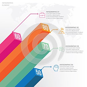 3D info-graphic element data visualization vector design template