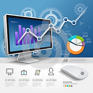 Tridimensional infografias diseno de páginas telarana plantilla 