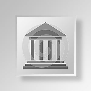 3D Institution Button Icon Concept photo