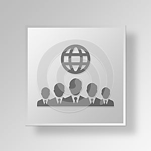 3D International Businessmen Button Icon Concept photo