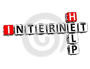 3D Internet Help Crossword on white background