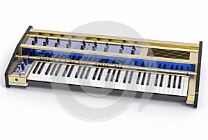 3D Isolated Modern Keyboard Illustration. Music instrument conce