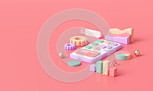 3D isometric application developing, programming and coding technologies. for smartphone platform concept. 3D render illustration