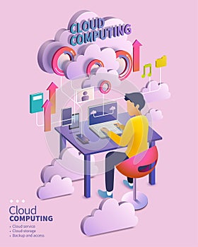 3d isometric cloud computing