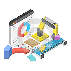 3D Isometric Flat Illustration of Software Deployment. Item 1