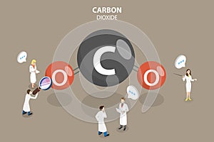 3D Isometric Flat Vector Conceptual Illustration of Carbon Dioxide Molecule