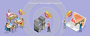 3D Isometric Flat Vector Conceptual Illustration of Computer Technologies