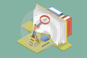 3D Isometric Flat Vector Conceptual Illustration of Etymology Study photo