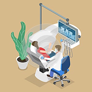 3D Isometric Flat Vector Conceptual Illustration of Orthodonist