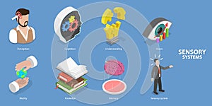 3D Isometric Flat Vector Conceptual Illustration of Sensory System
