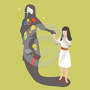 3D Isometric Flat Vector Conceptual Illustration of Shadow Archetype photo