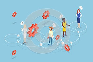 3D Isometric Flat Vector Conceptual Illustration of Sociology